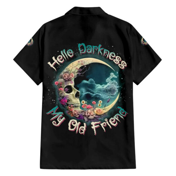 Hello Darkness My Old Friend Crescent Moon Skull Hawaiian Shirt 1.jpg