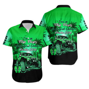Jeep Hawaiian Shirt Im A Flip Flops And Jeep Kinda Girl Green 1.jpg