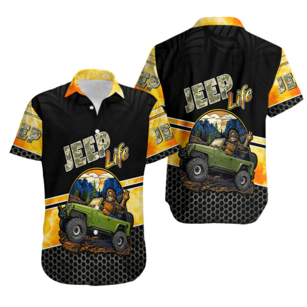 Jeep Life Hawaiian Shirt Sasquatch And Pine Forest 3.jpg