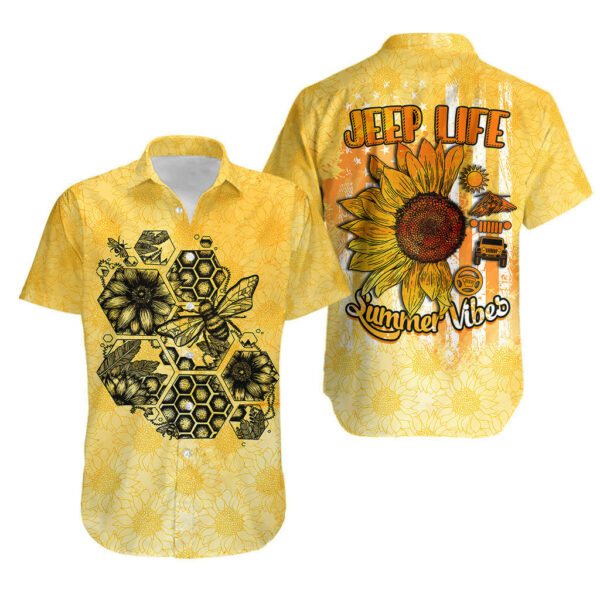 Jeep Life Summer Vibes Sunflowers and Bees Hawaiian Shirt 1.jpg