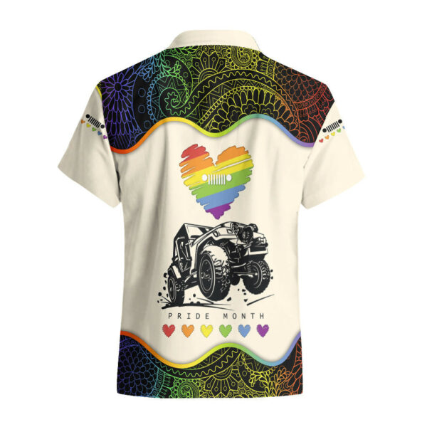 Jeep Pride Month Hawaiian Shirt Floral Pattern And Heart With LGBT Flag 2.jpg