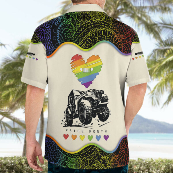 Jeep Pride Month Hawaiian Shirt Floral Pattern And Heart With LGBT Flag 5.jpg