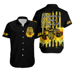 Jeep Sunflower Hawaiian Shirt Happiness Is Being A Jeep Girl Black 1.jpg