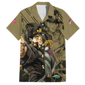 Jotaro Kujo JoJos Bizarre Adventure Hawaiian Shirt Anime Mix Black Sketch 1.jpg