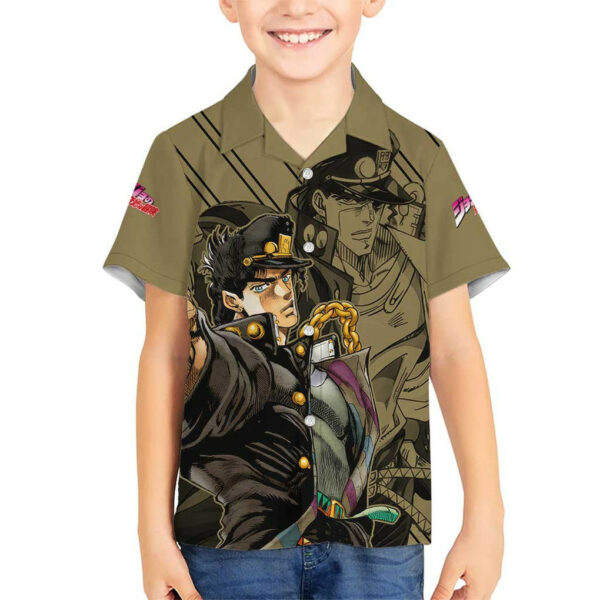 Jotaro Kujo JoJos Bizarre Adventure Hawaiian Shirt Anime Mix Black Sketch 5.jpg