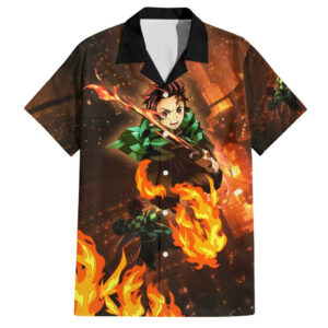 Kamado Tanjiro in Infinity Castle Demon Slayer Hawaiian Shirt Anime 1.jpg
