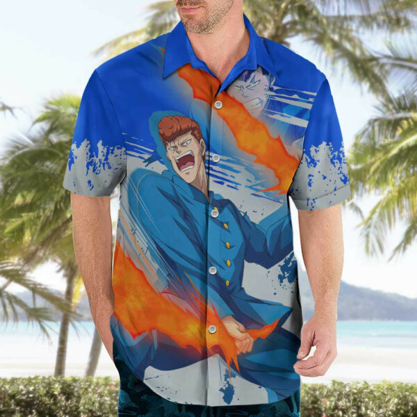 Kazuma Kuwabara Yu yu Hakusho Hawaiian Shirt Anime 3.jpg