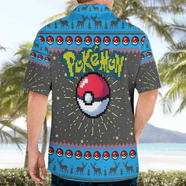 Lucario Pokemon Hawaiian Shirt Anime Pixel Christma Pattern 4.jpg