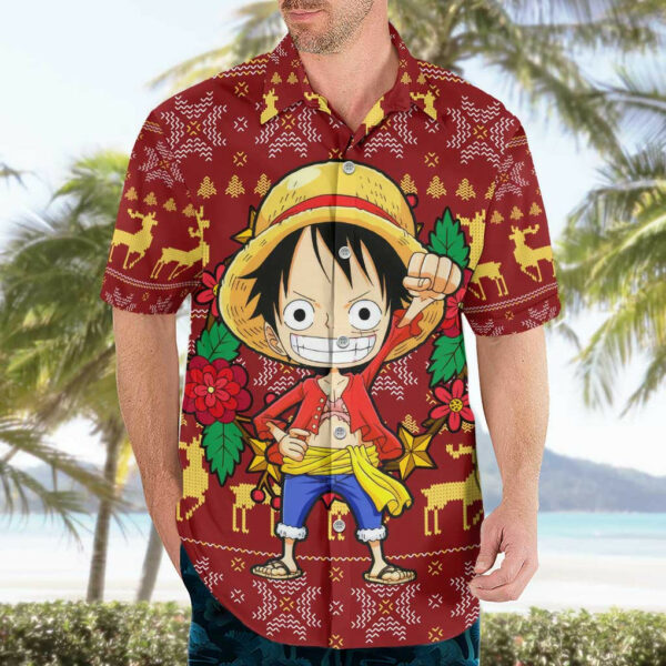Luffy One Piece Hawaiian Shirt Anime Mix Christmas 3.jpg