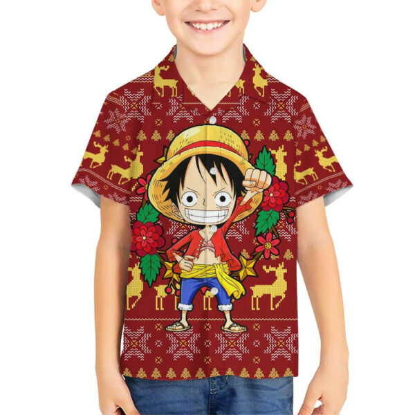 Luffy One Piece Hawaiian Shirt Anime Mix Christmas 5.jpg