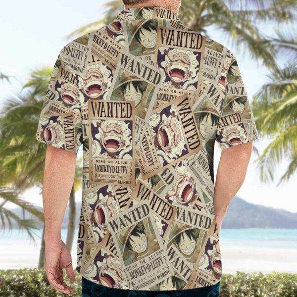 Luffy Wanted One Piece Hawaiian Shirt Anime 4.jpg