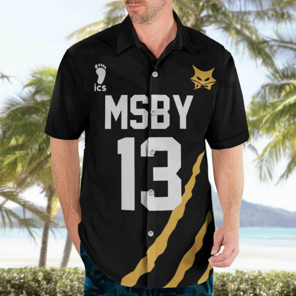 MSBY Atsumu Miya Number 13 Haikyu Hawaiian Shirt Anime Uniform 3.jpg