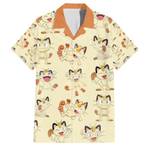 Meowth Pokemon Hawaiian Shirt Pattern 1.jpg