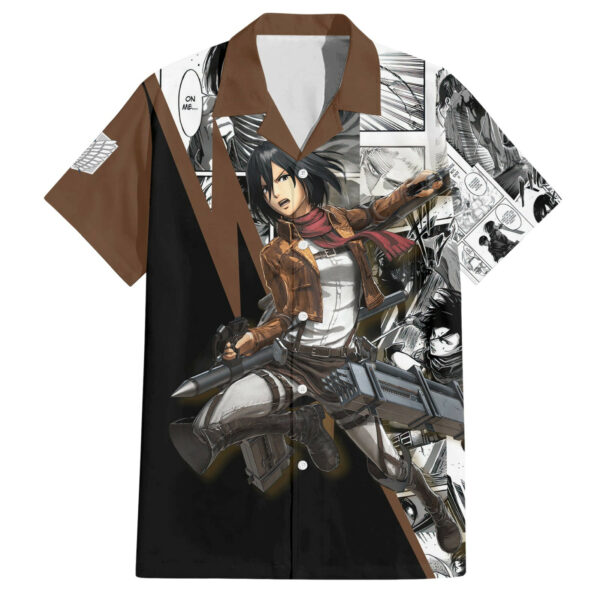 Mikasa Ackerman Manga Style Hawaiian Shirt 1.jpg
