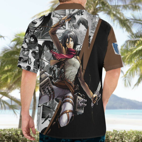 Mikasa Ackerman Manga Style Hawaiian Shirt 4.jpg