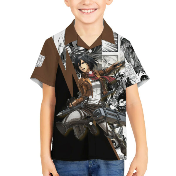 Mikasa Ackerman Manga Style Hawaiian Shirt 5.jpg
