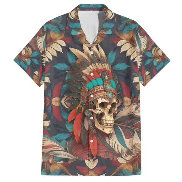 Native American Skull Hawaiian Shirt Native Merican Spirit Of Freedom 2.jpg