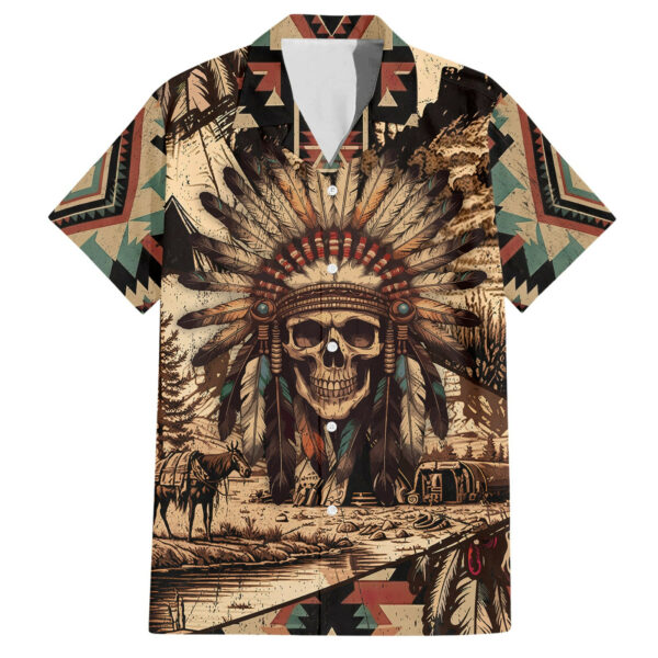 Native American Skull Hawaiian Shirt with Tribal Prints 2.jpg