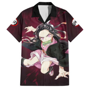 Nezuko Fighting Anime Hawaiian Shirt 1.jpg