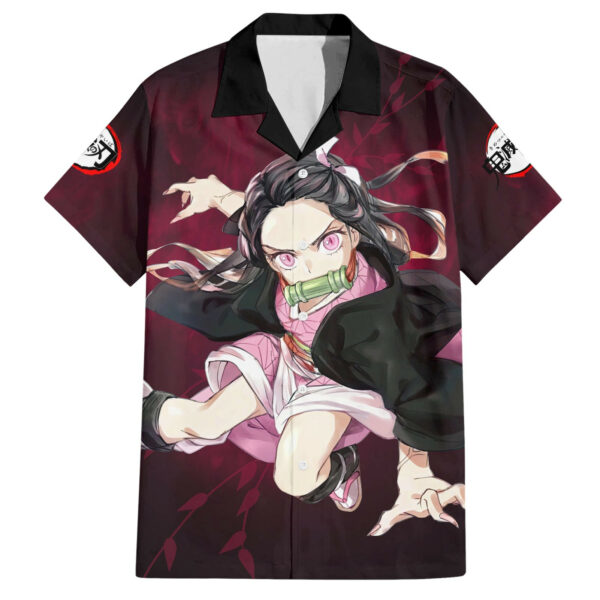 Nezuko Fighting Anime Hawaiian Shirt 1.jpg