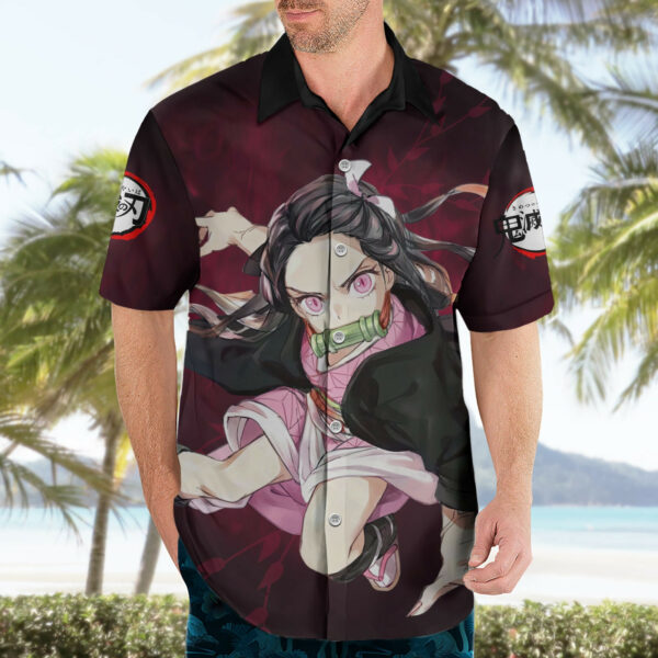 Nezuko Fighting Anime Hawaiian Shirt 3.jpg