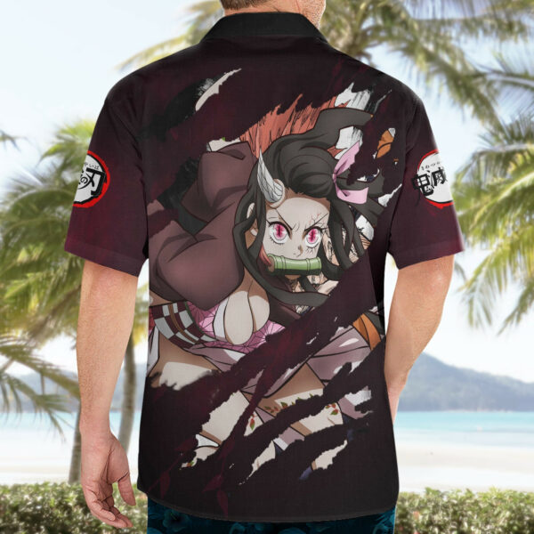 Nezuko Fighting Anime Hawaiian Shirt 4.jpg