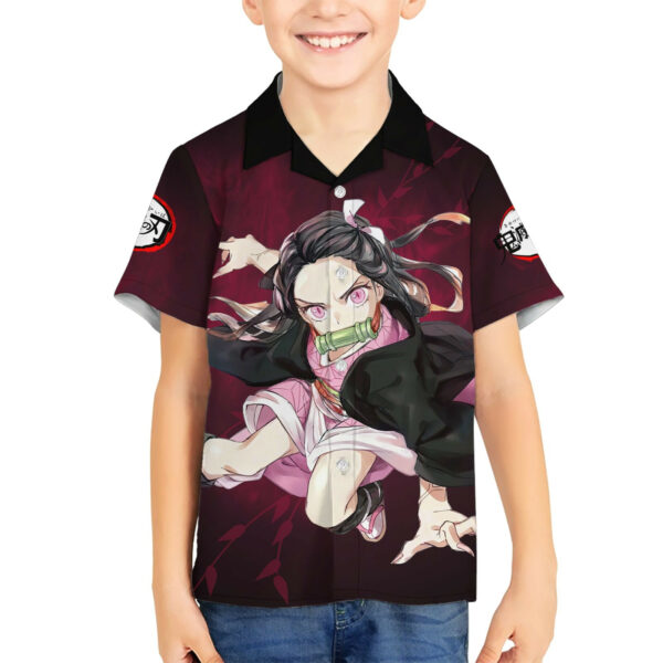 Nezuko Fighting Anime Hawaiian Shirt 5.jpg