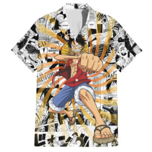 One Piece Blazing Force Luffy Hawaiian Shirt Anime Mix Manga 1.jpg