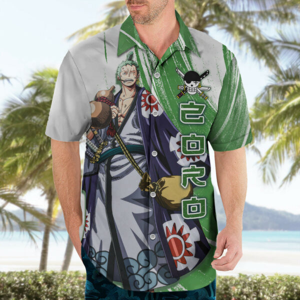 One Piece Hawaiian Shirt Roronoa Zoro Wano Swordman 4.jpg