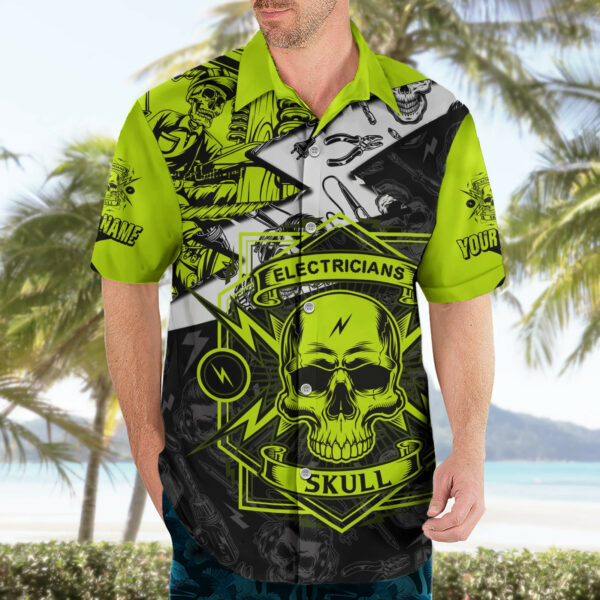 Personalised Electricians Skull Hawaiian Shirt 3.jpg