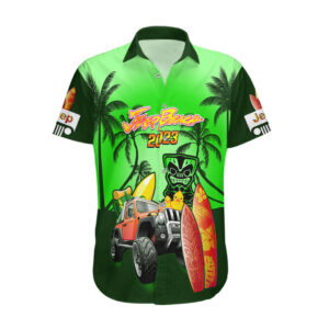 Personalised Green Jeep Beach 2023 Hawaiian Shirt Happy 20th Anniversary 1.jpg