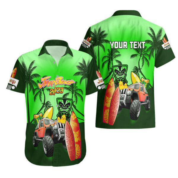 Personalised Green Jeep Beach 2023 Hawaiian Shirt Happy 20th Anniversary 3.jpg