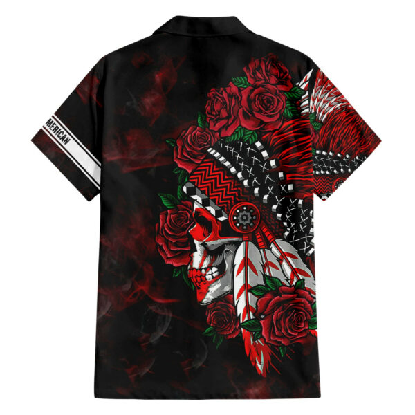 Personalised Native American Chief Skull Hawaiian Shirt Rose Skull 2.jpg