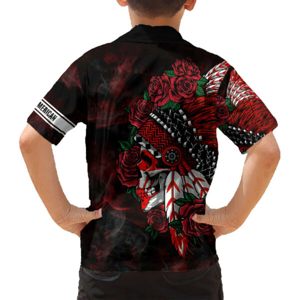 Personalised Native American Chief Skull Hawaiian Shirt Rose Skull 6.jpg