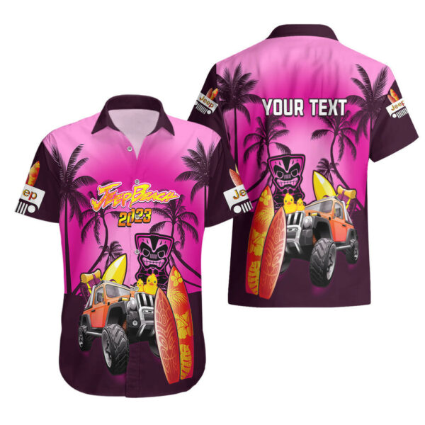 Personalised Pink Jeep Beach 2023 Hawaiian Shirt Happy 20th Anniversary 3.jpg