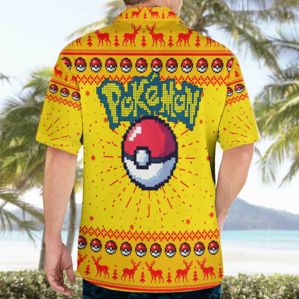 Pikachu Poke Hawaiian Shirt Anime Pixel Christma Pattern 4.jpg
