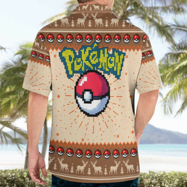 Pikachu Pokemon Hawaiian Shirt Anime Pixel Christma Pattern 4.jpg