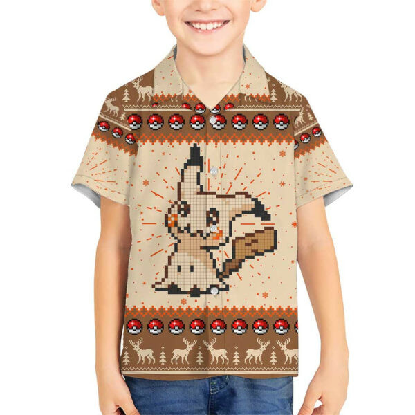 Pikachu Pokemon Hawaiian Shirt Anime Pixel Christma Pattern 5.jpg