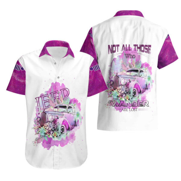 Pink Jeep Galaxy Hawaiian Shirt Not All Those Who Wander Are Lost 3.jpg