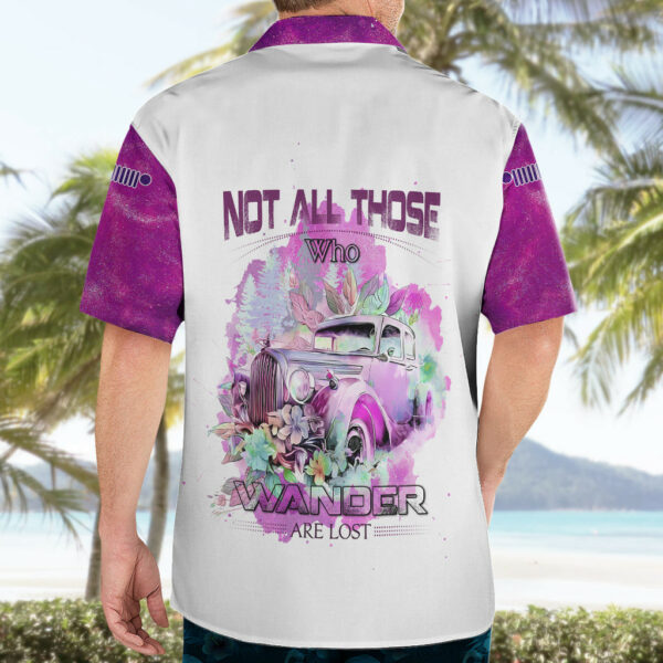 Pink Jeep Galaxy Hawaiian Shirt Not All Those Who Wander Are Lost 5.jpg