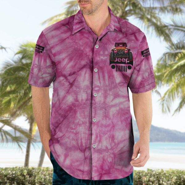 Pink Jeep Tie Dye Hawaiian Shirt Always Take The Scenic Route 4.jpg
