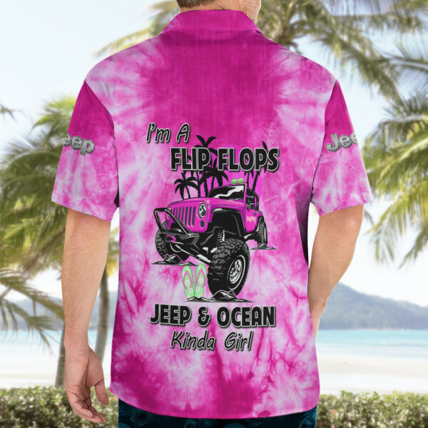 Pink Jeep Tie Dye Hawaiian Shirt Im A Flip Flops Jeep And Ocean Kinda Girl 5.jpg