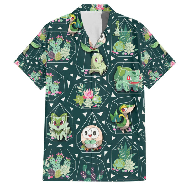 Pokemon Anime Hawaiian Shirt Grass Type Succulents Terrarium Pattern 1.jpg