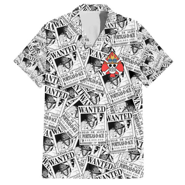 Portgas D Ace Wanted One Piece Hawaiian Shirt Anime 1.jpg
