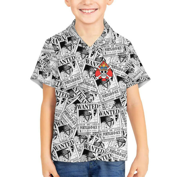 Portgas D Ace Wanted One Piece Hawaiian Shirt Anime 5.jpg