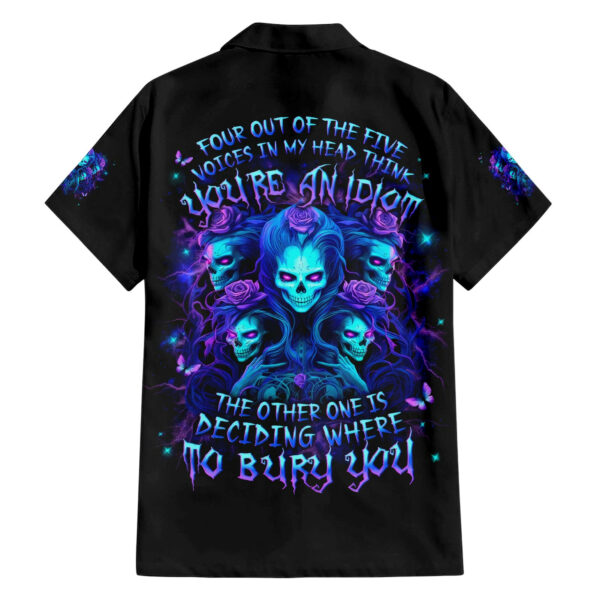 Rose Skull Hawaiian Shirt Four Out Of The Five Voices In My Head Think You An Idiot 1.jpg