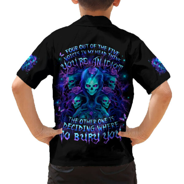 Rose Skull Hawaiian Shirt Four Out Of The Five Voices In My Head Think You An Idiot 6.jpg